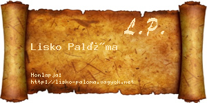 Lisko Palóma névjegykártya